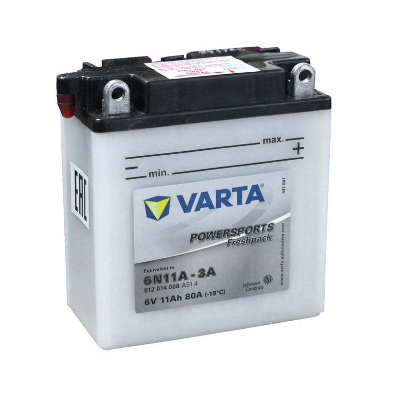 VARTA MOTO - 6V 11Ah 80 AEN 122x61x135    